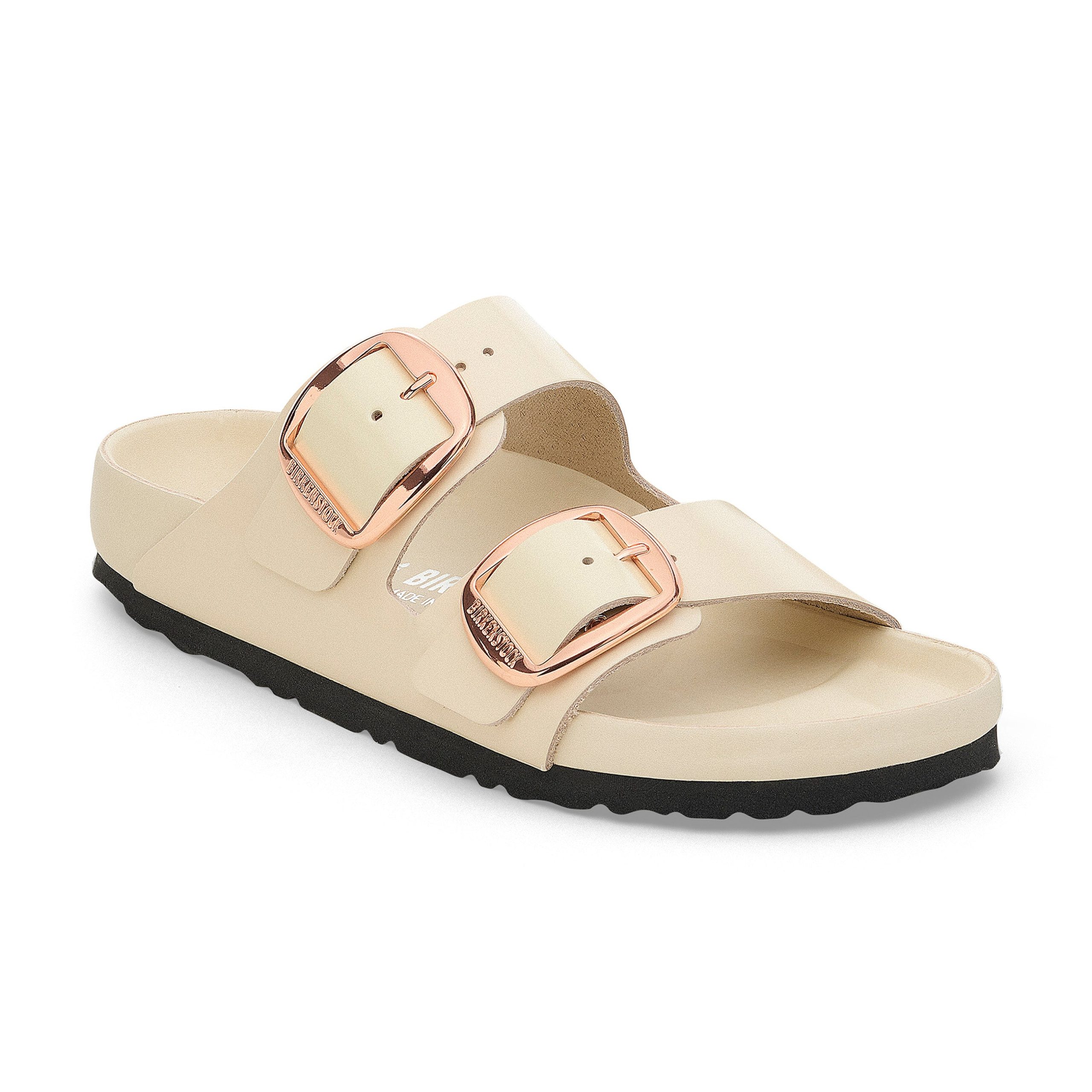 Arizona Big Buckle Exquisite High Shine Ecru Natural Leather Patent