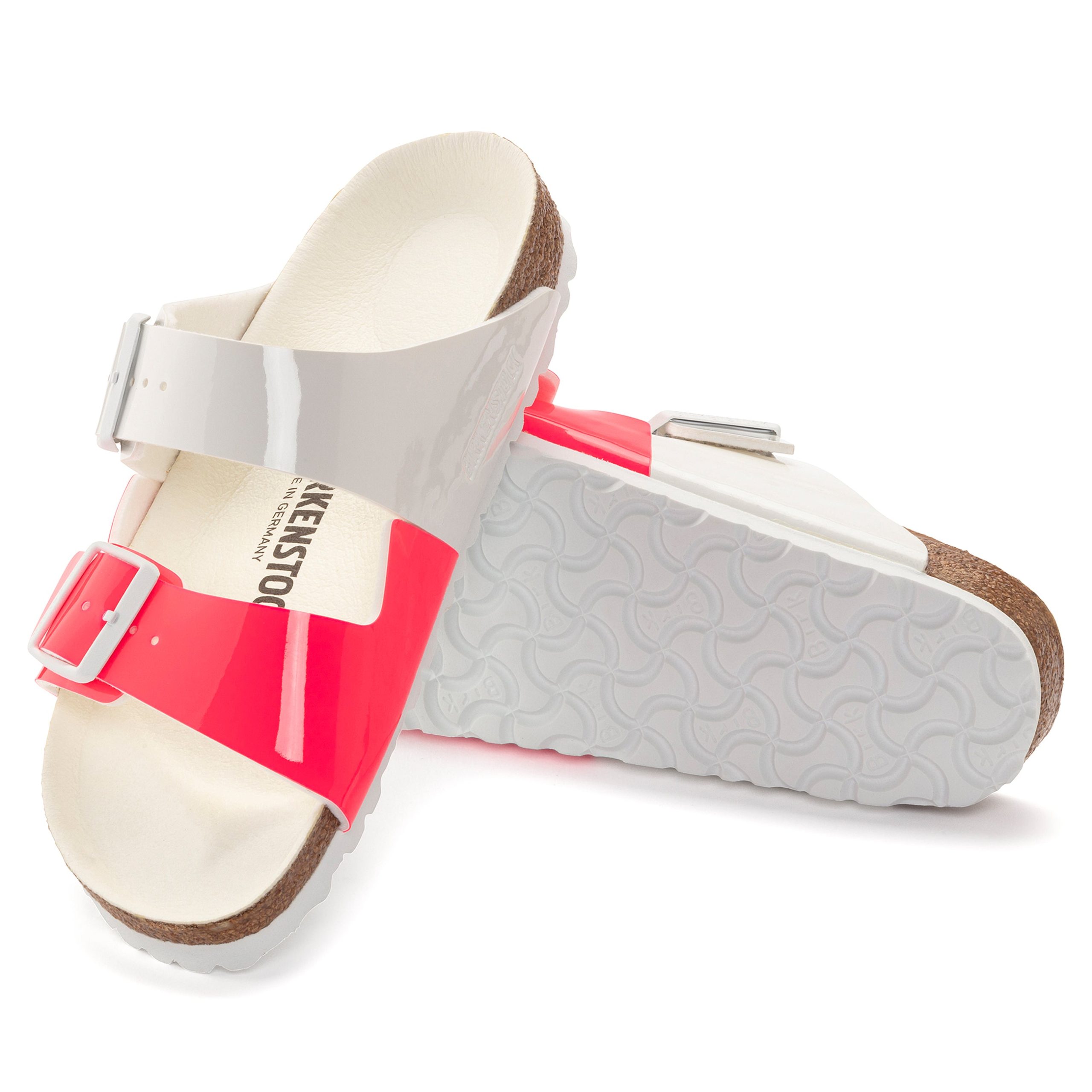 Arizona Vegan Split Neon Pink/White Birko-Flor Patent - Image 4