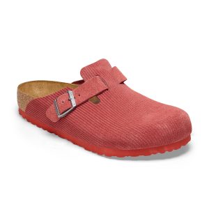 Boston Corduroy Sienna Red Embossed Suede Leather