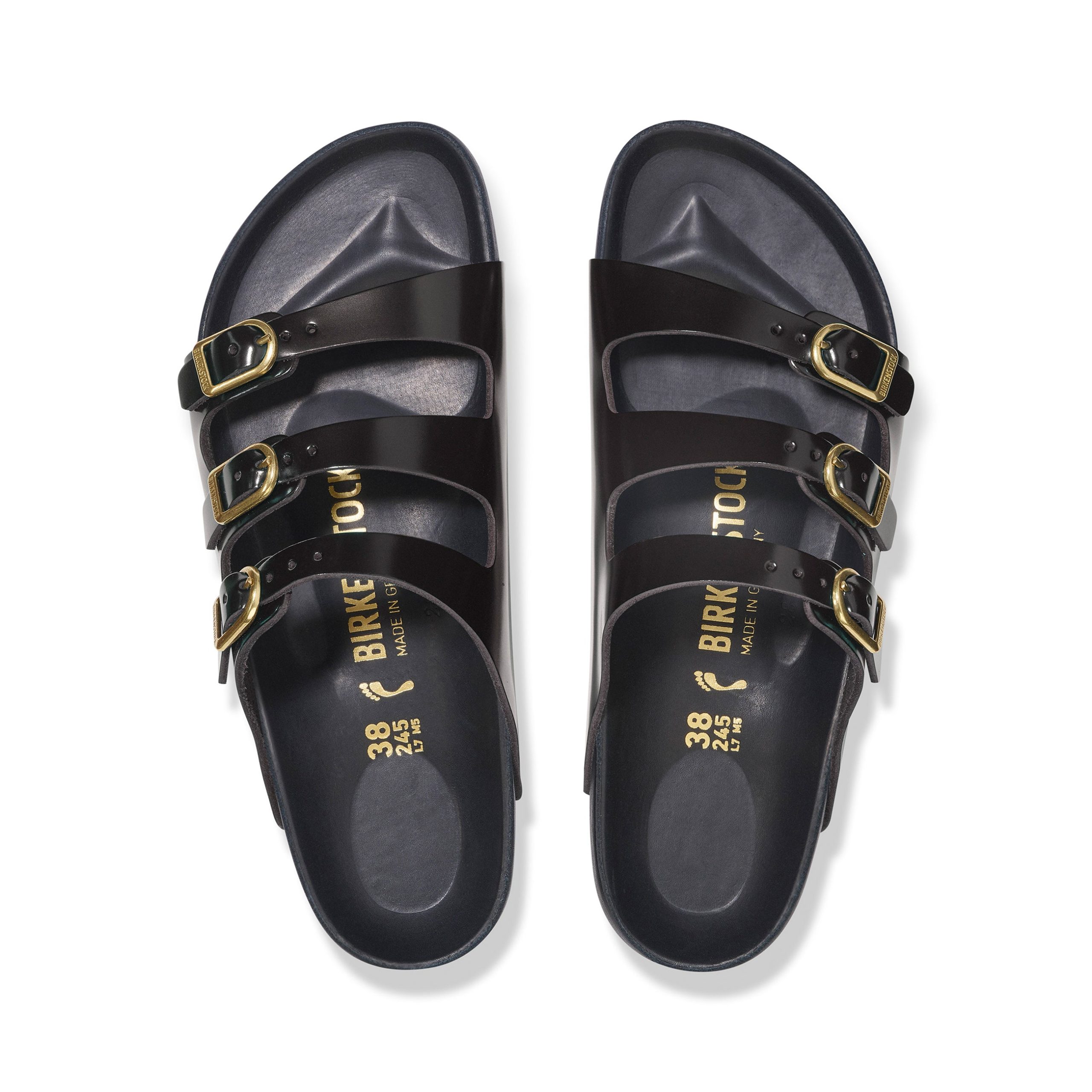 Florida D-Buckle Exquisite High Shine Black Natural Leather Patent - Image 3