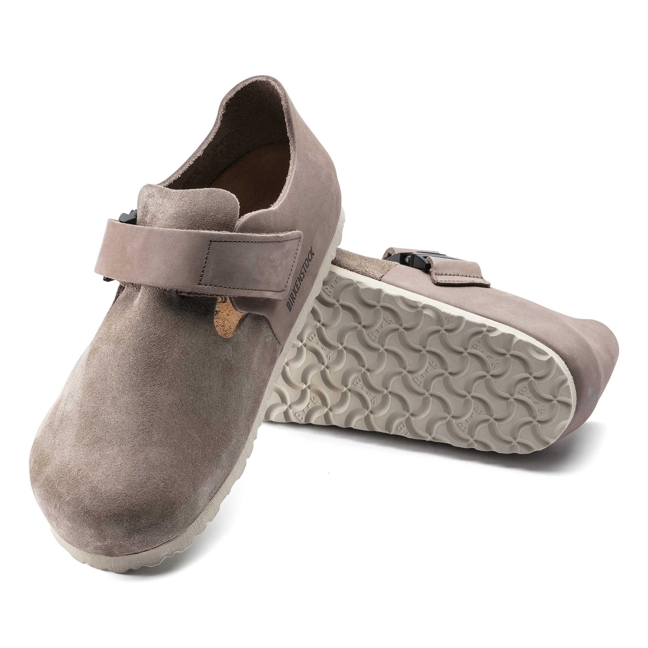 London QR Buckle Taupe Suede Leather - Image 4