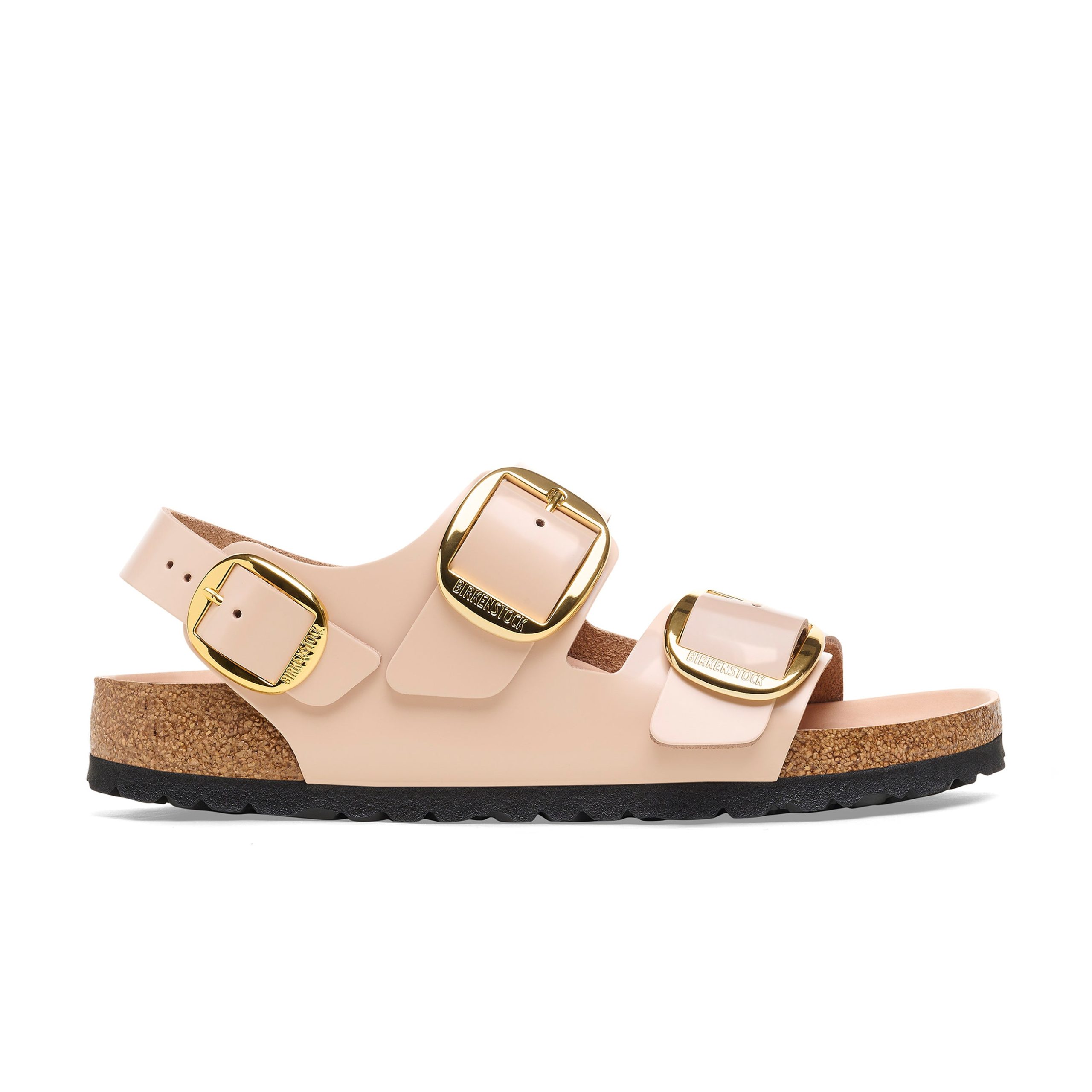 Milano Big Buckle High Shine New Beige Natural Leather Patent - Image 2