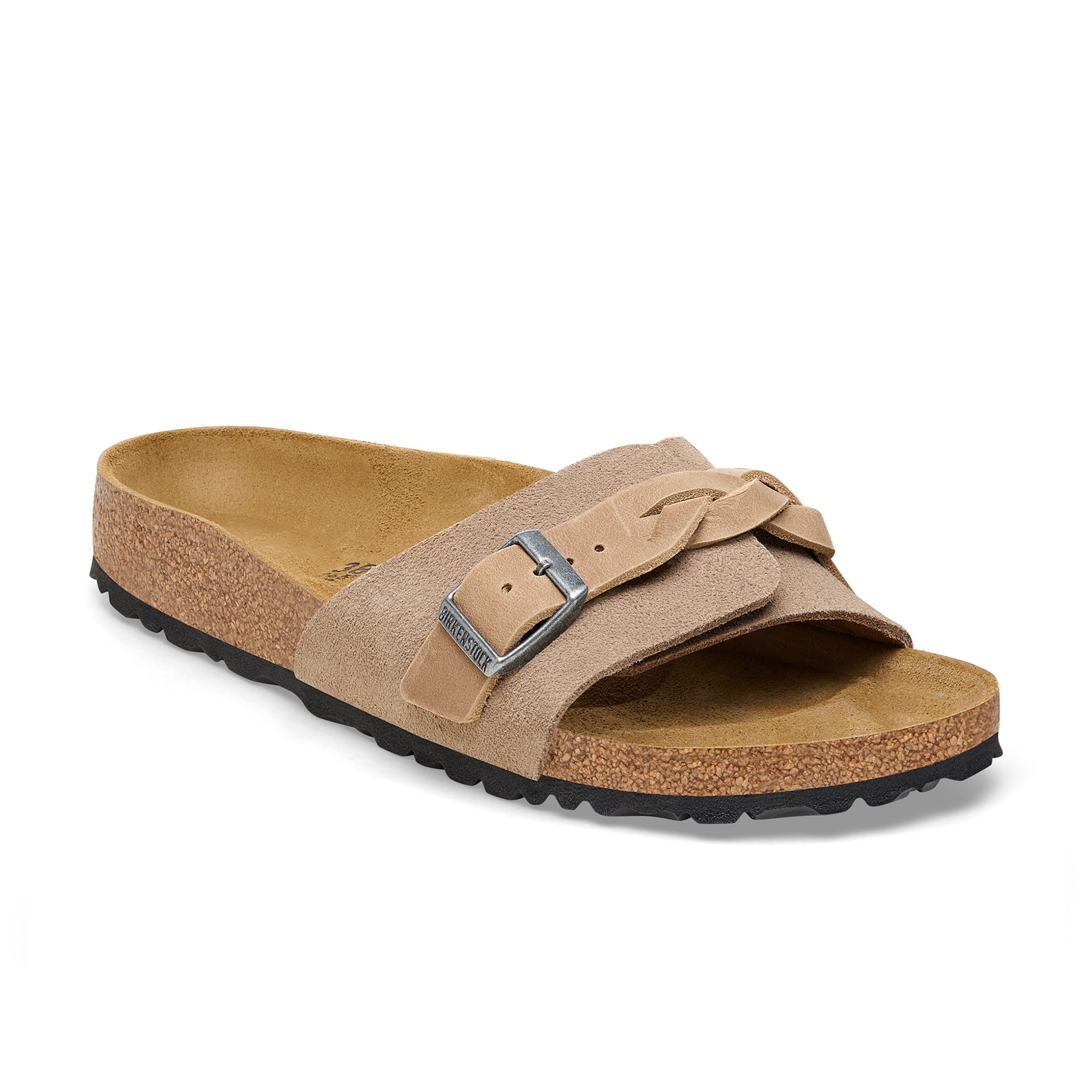 Oita Braided Taupe Suede Leather